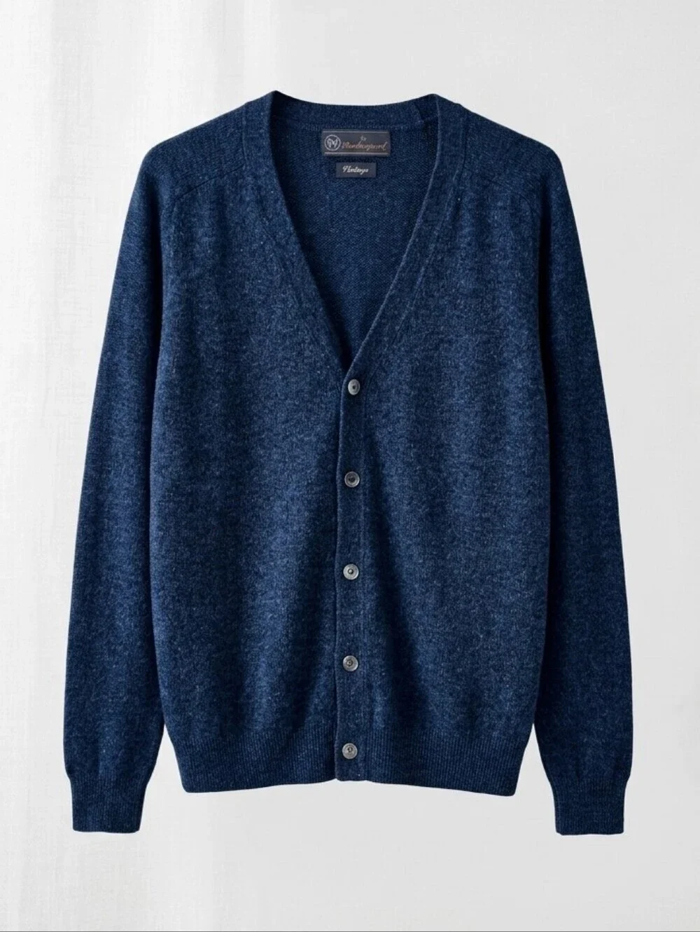 Vintage Navy Weatherproof Men's Button-Down Cardigan Size Large